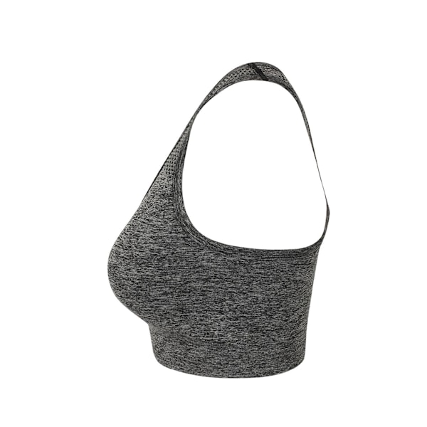 Tombo Dam/Kvinnor Seamless Crop Top Stor Mörkgråmelerad Dark Grey Marl Large