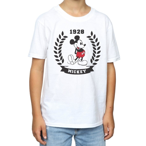 Disney Boys Mickey Mouse Laurel T-shirt 7-8 år Vit White 7-8 Years