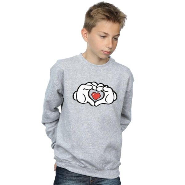 Disney Boys Mickey Mouse Hjärthands Sweatshirt 12-13 År Spo Sports Grey 12-13 Years