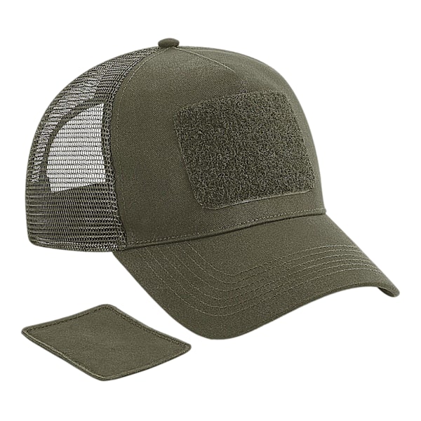 Beechfield Patch Snapback Trucker Cap One Size Military Green Military Green One Size