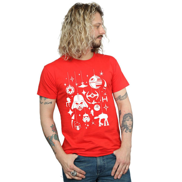 Star Wars Jul Dekorationer T-shirt M Röd Red M