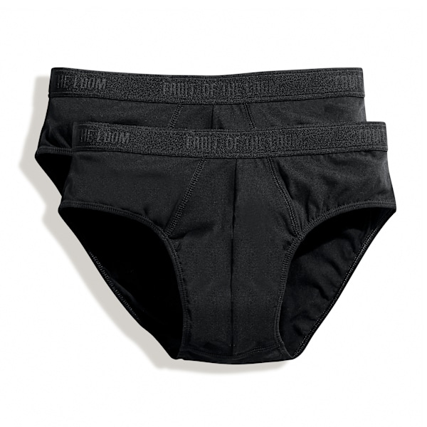 Fruit Of The Loom Classic Sport Briefs för män (2-pack) S Svart Black S