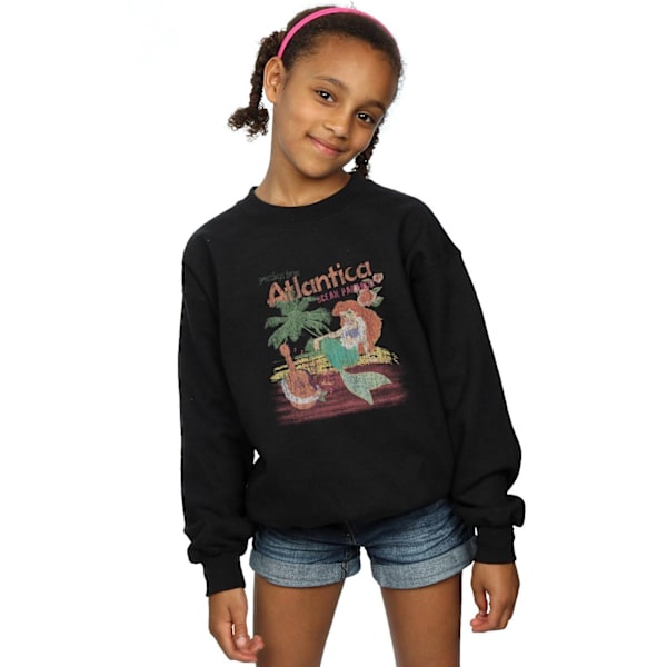 Disney Girls The Little Mermaid Greetings From Atlantica Sweatshirt Black 7-8 Years