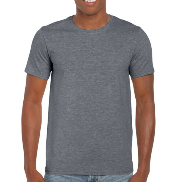 Gildan Mäns Soft Style Ringspun T-shirt 3XL Mörkgrå Dark Heather 3XL