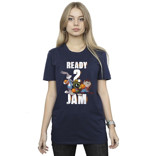 Space Jam: A New Legacy Dam/Damer Ready 2 Jam Bomull Boyfriend T-Shirt Navy Blue L