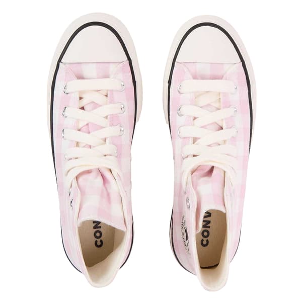 Converse Chuck Classic Gingham Check High Top-sneakers för dam Pink 4.5 UK