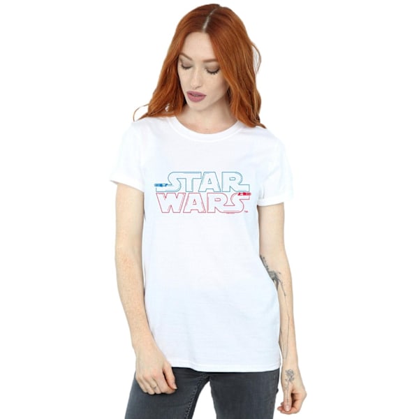 Star Wars Dam/Damer Ljusabelslogotyp Bomull Boyfriend T-Shir White M
