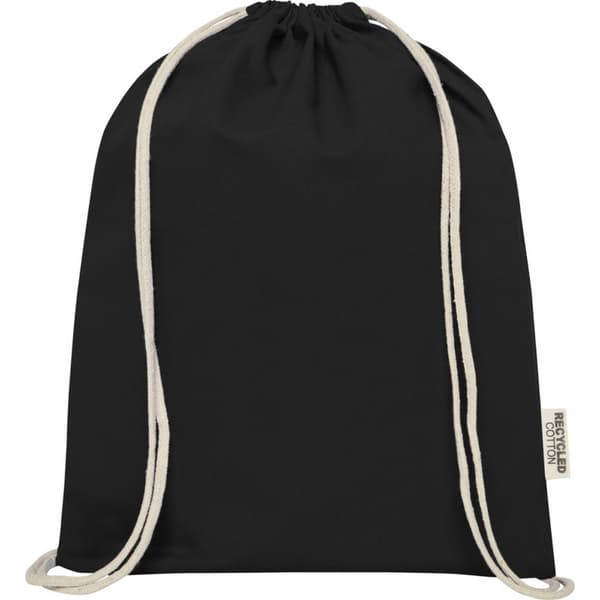 Oregon Återvunnen Bomullsdragskoväska One Size Enfärgad Svart Solid Black One Size