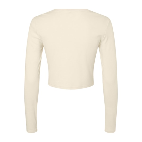 Bella + Canvas Dam/Dam Plain Micro-Rib Långärmad Crop Solid Natural 4 UK - 6 UK