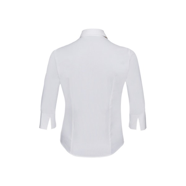Russell Collection Dam/Damer Lätt-Skötsel Monterad 3/4 Ärm Formell Skjorta White 16 UK