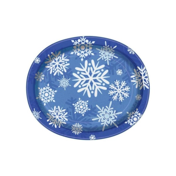 Unique Party Snowflake Christmas Party Plates (Pack of 8) One S Blue/White One Size