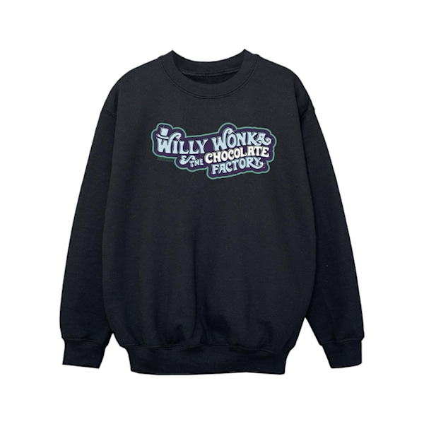 Willy Wonka Girls Chocolate Factory Logo Sweatshirt 5-6 år B Black 5-6 Years