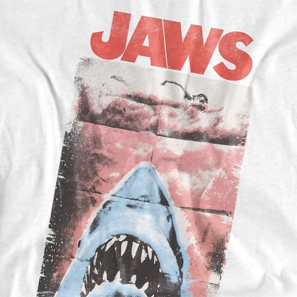 Jaws Herr T-shirt med Punk-affisch, Storlek S, Vit White S