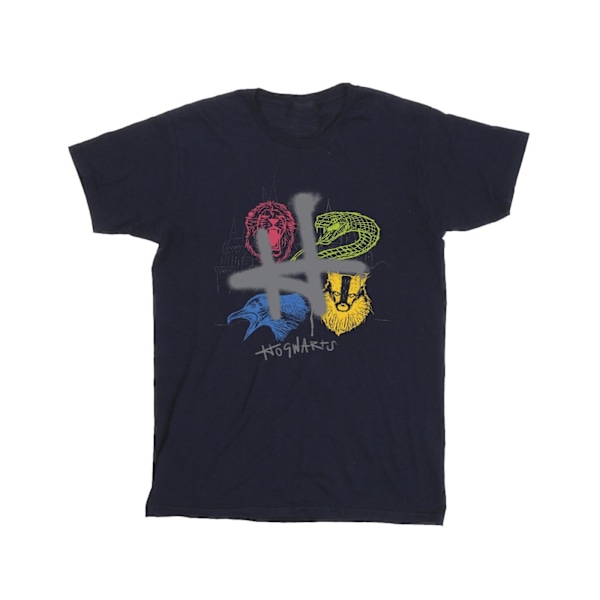 Harry Potter Girls Emblems H Spray Bomull T-shirt 12-13 år N Navy Blue 12-13 Years