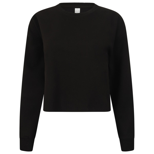 SF Womens/Ladies Slounge Cropped Sweatshirt XL Svart Black XL