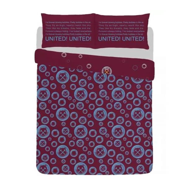 West Ham United FC Forever Blowing Vändbart Bubbles Påslakan Maroon Single