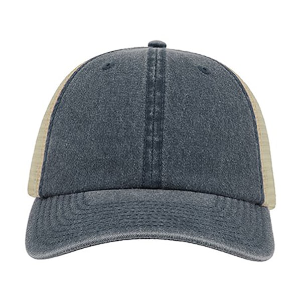 Atlantis Unisex Case Pigment Dyed 6 Panel Trucker Cap One Size Navy One Size