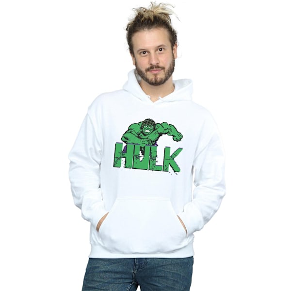 Marvel Herr Hulk Pixelated Hoodie 4XL Vit White 4XL