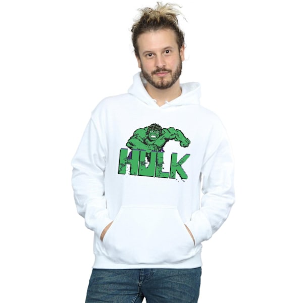 Marvel Herr Hulk Pixelated Hoodie M Vit White M