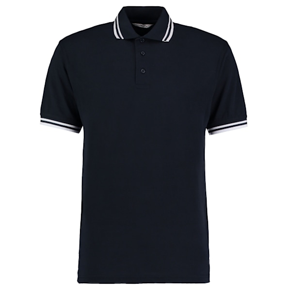 Kustom Kit Herr Tipped Bomull Pique Poloshirt S Marinblå/Vit Navy/White S