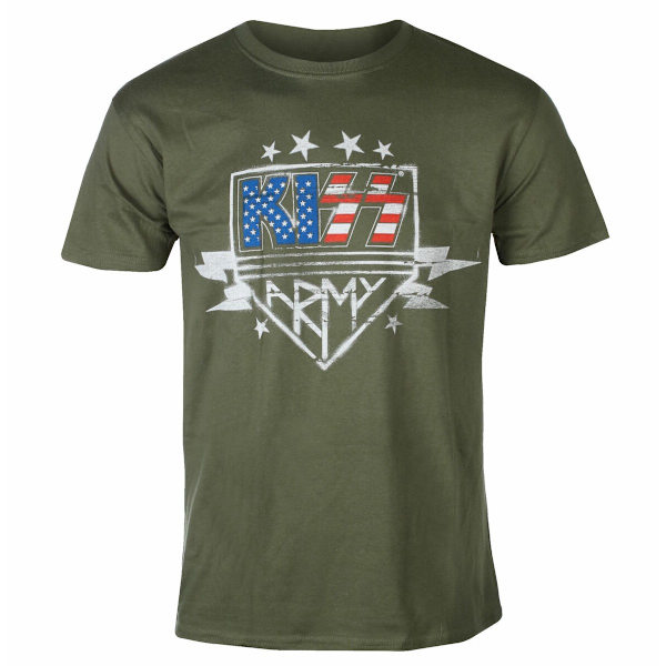 Kiss Unisex Adult Army Lightning Bomull T-shirt L Militärgrön Military Green L