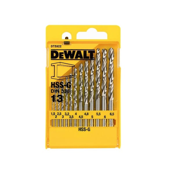 Dewalt Elverktyg Hss-r Jobber Borr Set DT5922 13 Delar S Multi Colour DT5922 13 Piece Set