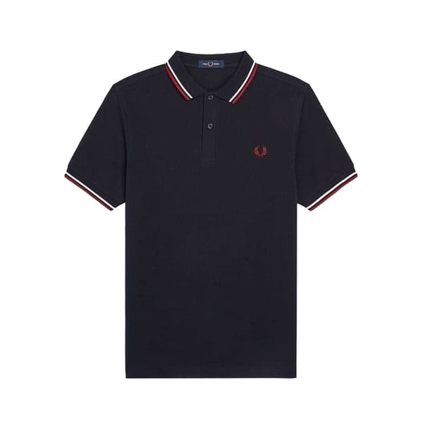 Fred Perry Långärmad Pikétröja för Herr S Marinblå Navy S