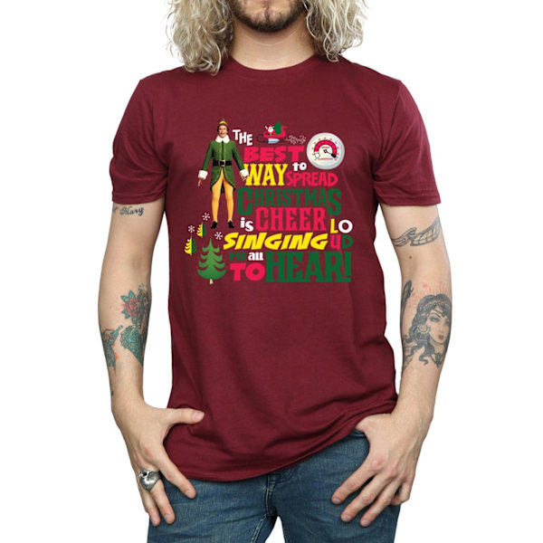 Elf Herr Julglädje T-shirt L Bourgogne Burgundy L