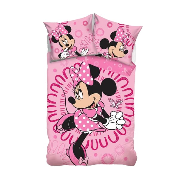 Minnie Mouse Påslakanset Enkel Rosa Pink Single