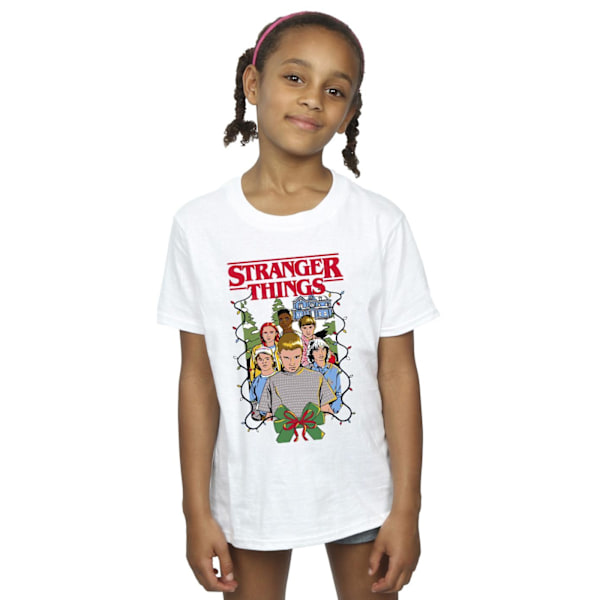 Netflix Girls Stranger Things Jul Affisch Bomull T-shirt 1 White 12-13 Years