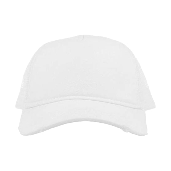 Atlantis Rapper Destroyed 5 Panel Weathered Trucker Cap (2-pack) White/White One Size