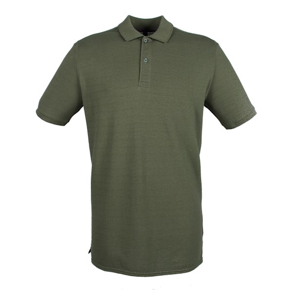 Henbury Herr Modern Fit Bomull Pique Poloskjorta L Oliv Olive L