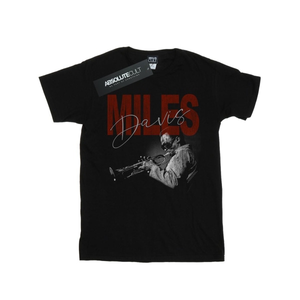 Miles Davis Herr Distressed Foto T-shirt 4XL Svart Black 4XL