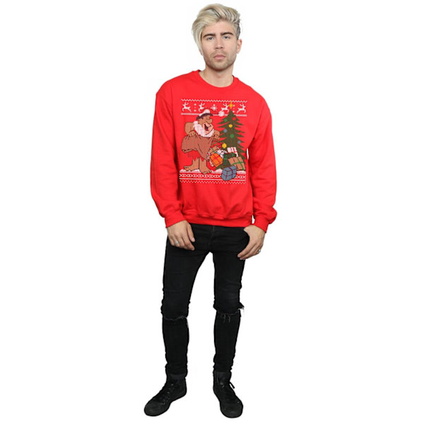 The Flintstones Herr Jul Fair Isle Sweatshirt M Röd Red M