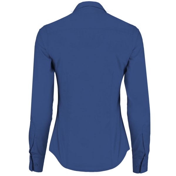 Kustom Kit Dam/Dam Poplin Skräddarsydd långärmad skjorta 10 Royal Blue 10 UK
