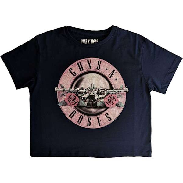 Guns N Roses Dam/Kvinnor Klassisk Logotyp Crop Top S Marinblå Navy Blue S