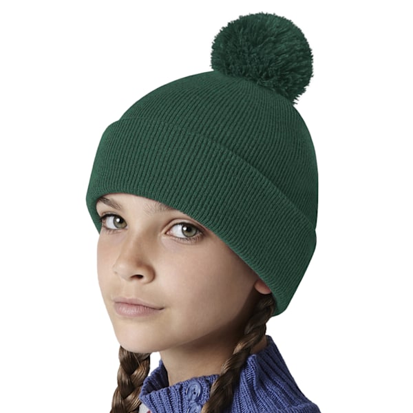 Beechfield Barn/Barn Original Pom Pom Beanie En Storlek Flaska Grön Bottle Green One Size