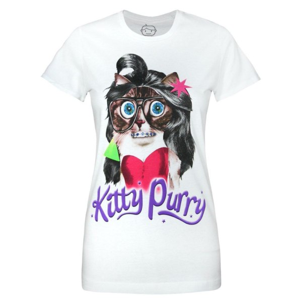 Goodie Två ärmar Dam/Dam Kitty Purry T-shirt XL Vit White XL