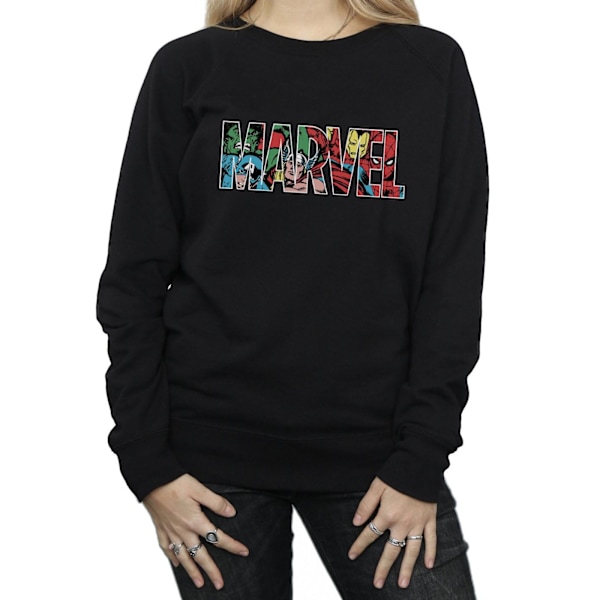 Marvel Comics Dam/Damer Infill Logo Sweatshirt L Svart Black L