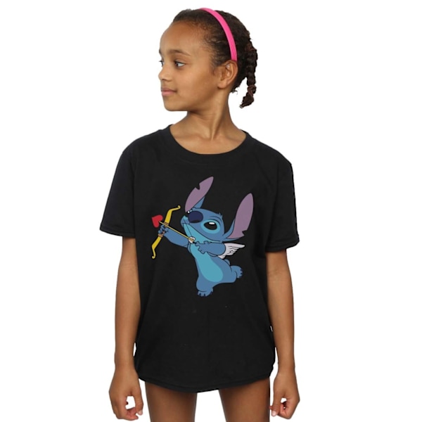 Disney Girls Lilo And Stitch Stitch Cupid Valentines Bomull T-S Black 3-4 Years