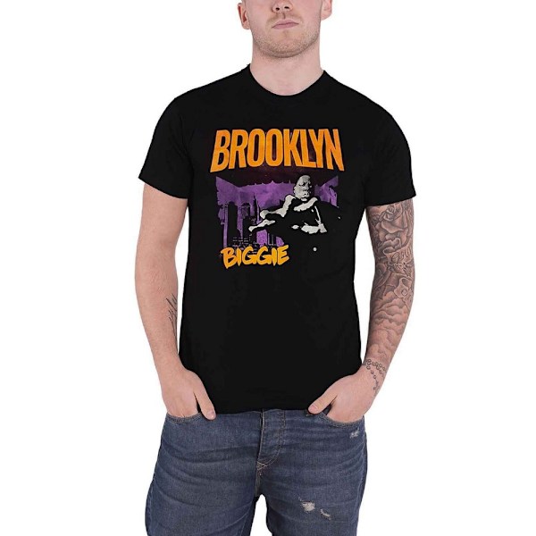 Biggie Smalls Unisex Vuxen Brooklyn T-Shirt S Svart/Orange Black/Orange S