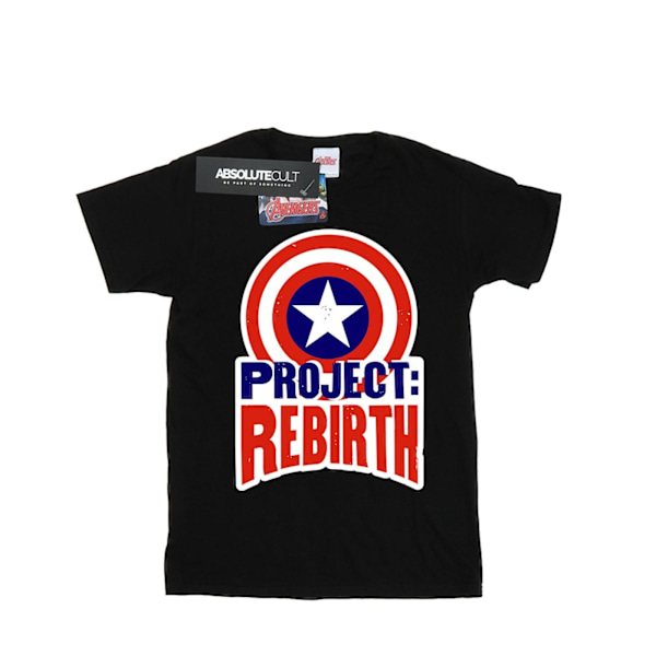 Marvel Herr Captain America Project Rebirth T-shirt L Svart Black L