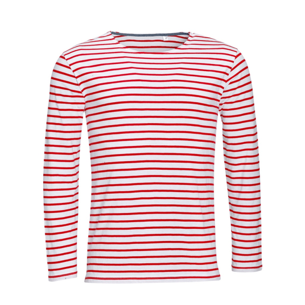 SOLS Herr Marin långärmad T-shirt M Vit/Röd White/Red M