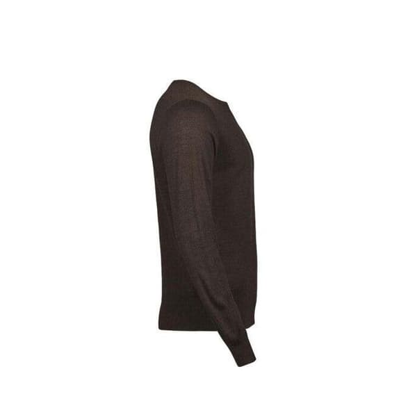Tee Jays Herr Stickad Tröja med Rund Hals S Mocka Mocha S
