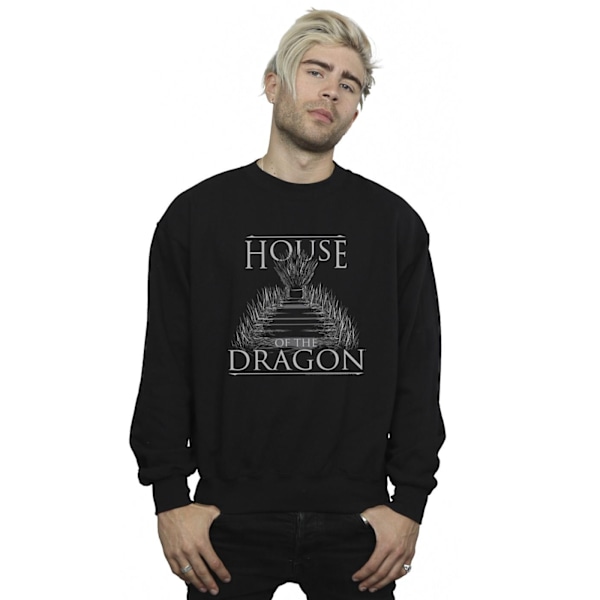 Game Of Thrones: House Of The Dragon Herr Sweatshirt med text om tronen Black M