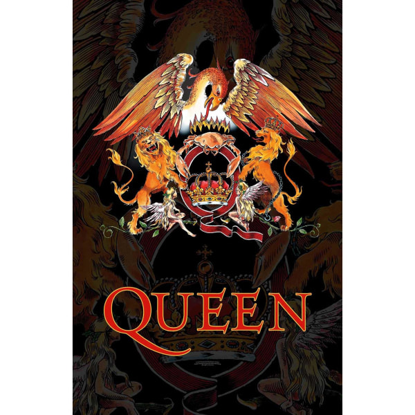 Queen Crest Textilaffisch 106cm x 70cm Svart/Orange Black/Orange 106cm x 70cm
