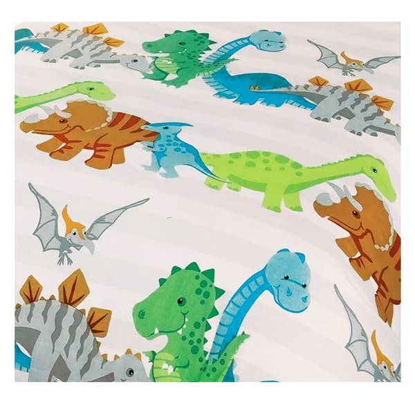 Rapport Dinosaur Påslakanset Junior Vit/Grå/Grön White/Grey/Green Junior