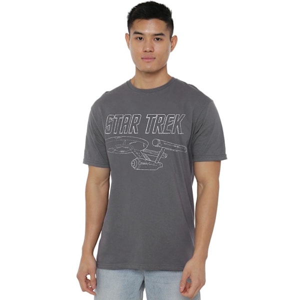 Star Trek Herr The Original Series Enterprise T-Shirt XL Gråmelerad Charcoal XL