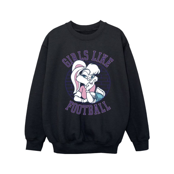 Looney Tunes Girls Lola Bunny Girls Like Football Sweatshirt 7- Black 7-8 Years