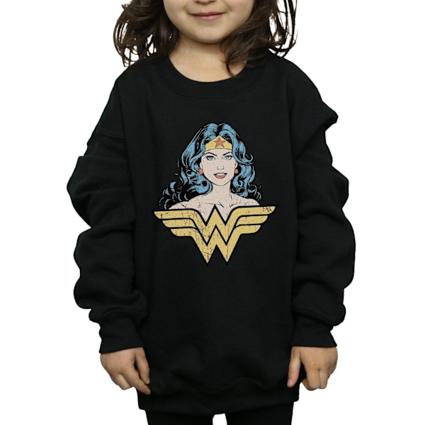 DC Comics Girls Wonder Woman Gaze Sweatshirt 5-6 år Svart Black 5-6 Years